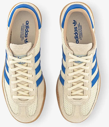 Womens Cream White Blue Handball Spezial Suede and Knitted Low-Top Trainers Eur 36.5 / 3.5 Uk Women - Image 2