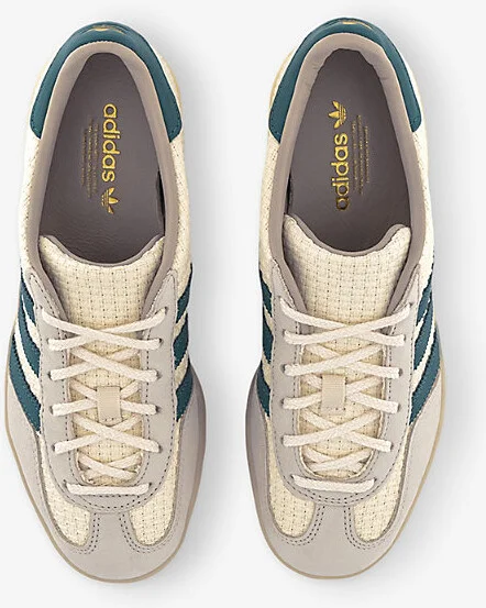 Womens Cream White Preloved Tea Gazelle Indoor Suede and Knitted Low-Top Trainers 10.5 - Image 2