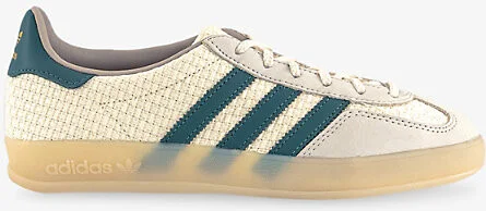 Womens Cream White Preloved Tea Gazelle Indoor Suede and Knitted Low-Top Trainers 10.5