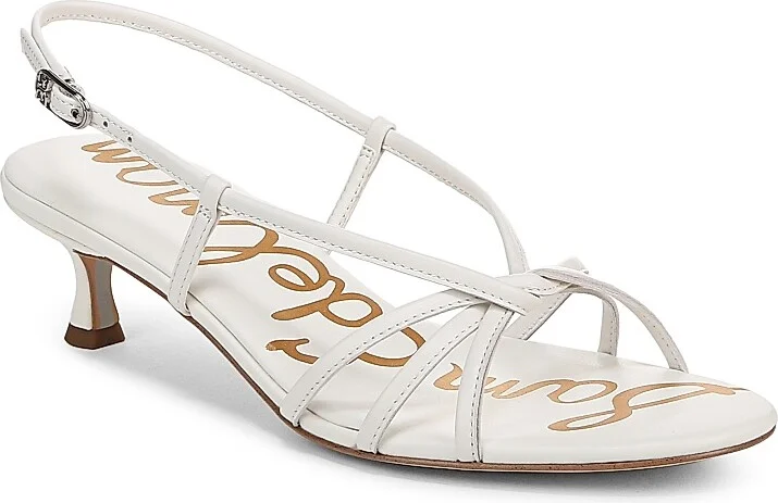 Women's Cressa 45MM Leather Slingback Sandals - Bright White - Size 5 - Image 2