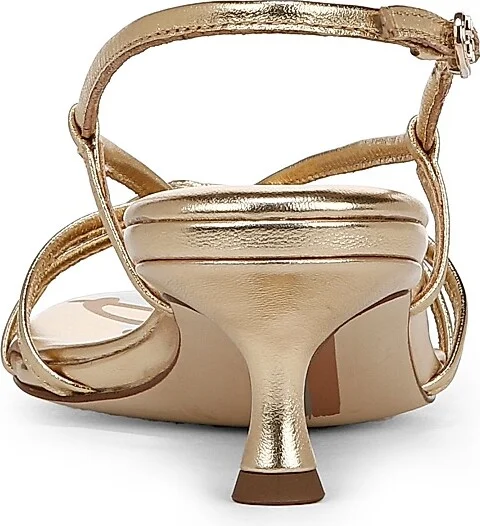 Women's Cressa 45MM Metallic Leather Strappy Slingbacks - Amber Gold - Size 5 - Image 3