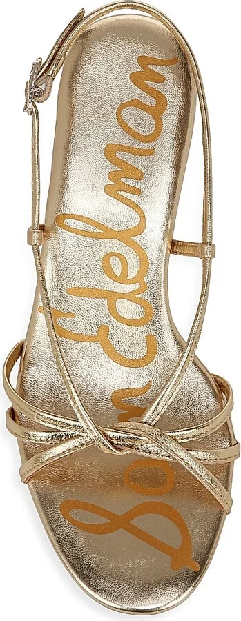 Women's Cressa 45MM Metallic Leather Strappy Slingbacks - Amber Gold - Size 5 - Image 4