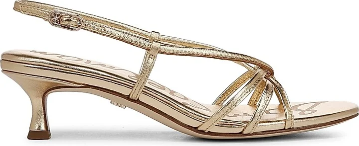 Women's Cressa 45MM Metallic Leather Strappy Slingbacks - Amber Gold - Size 5