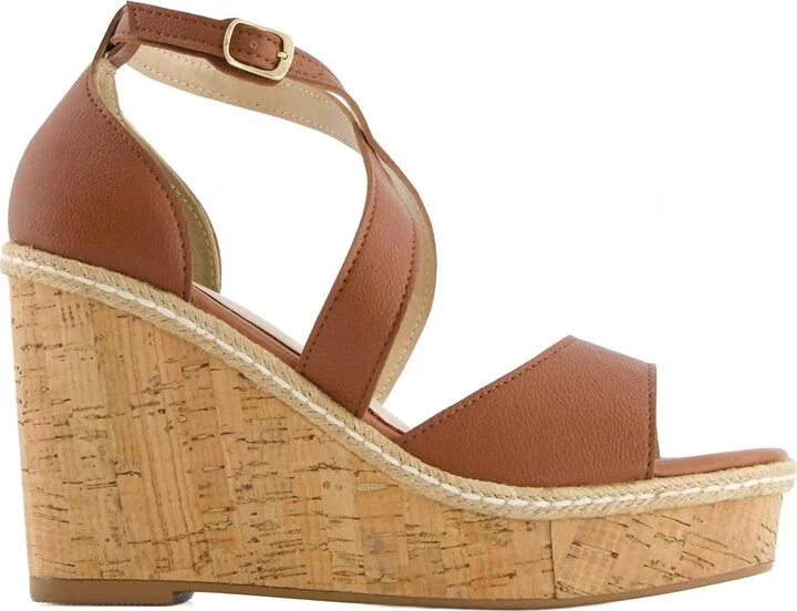 Women's Criss Cross Ankle Strap Sandal In Brown