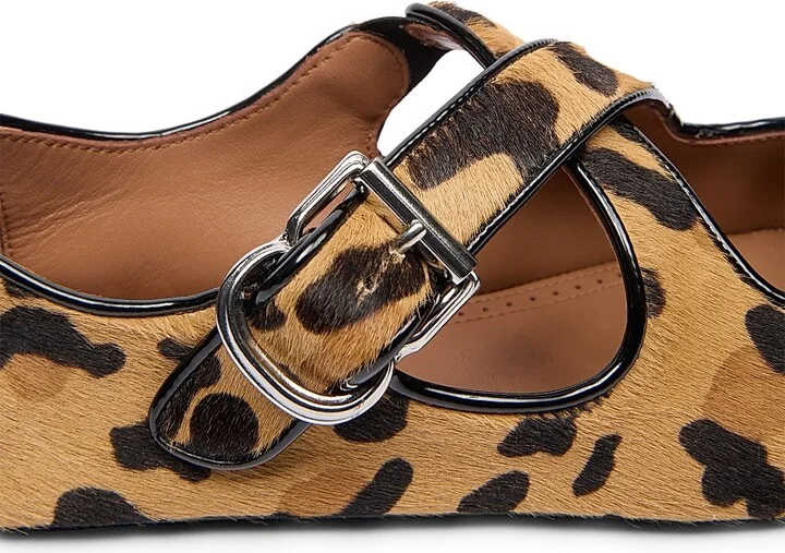 Women's Criss-Cross Leather Ballet Flats - Brun Sepia - Size 6 - Image 5