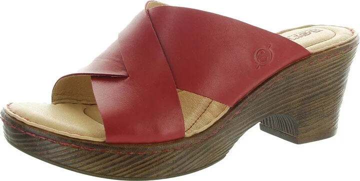 Womens Criss-Cross Leather Heels