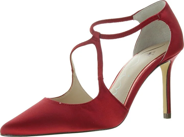 Womens Criss-Cross Satin Ankle Strap