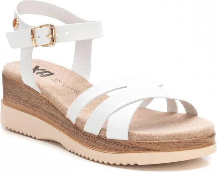 Women's Criss Cross Straps Low Wedge Sandals By Xti - Image 6