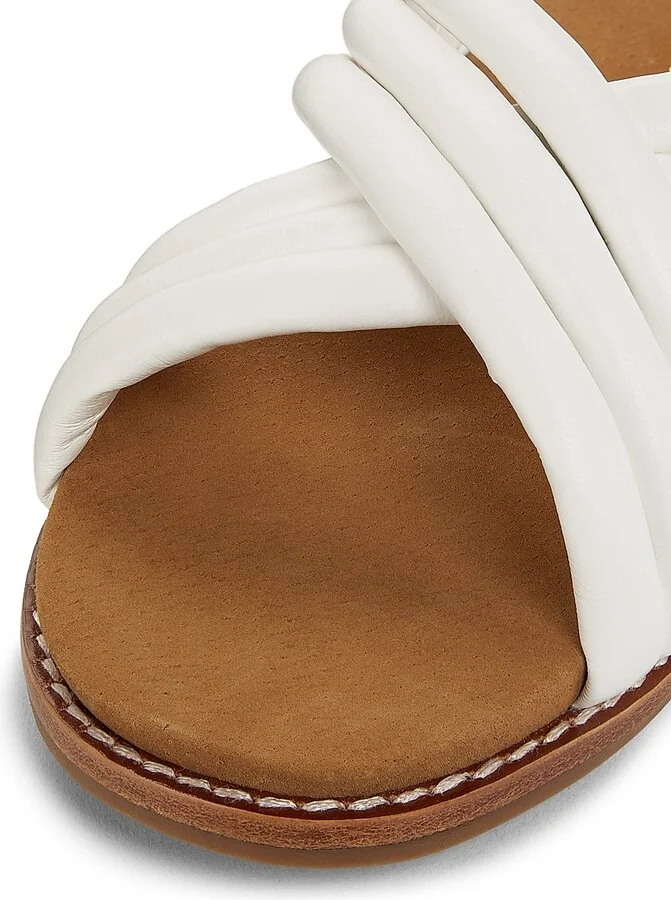 Women's Crisscross Leather Slide Sandals - Black - Size 5 - Image 9