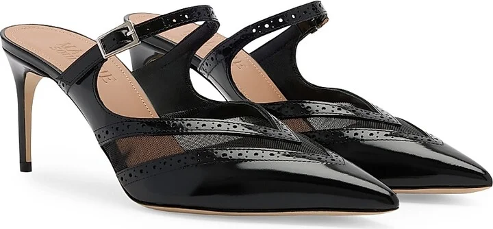 Women's Cristi 70MM Brushed Leather and Mesh Mules - Black - Size 11 - Image 3