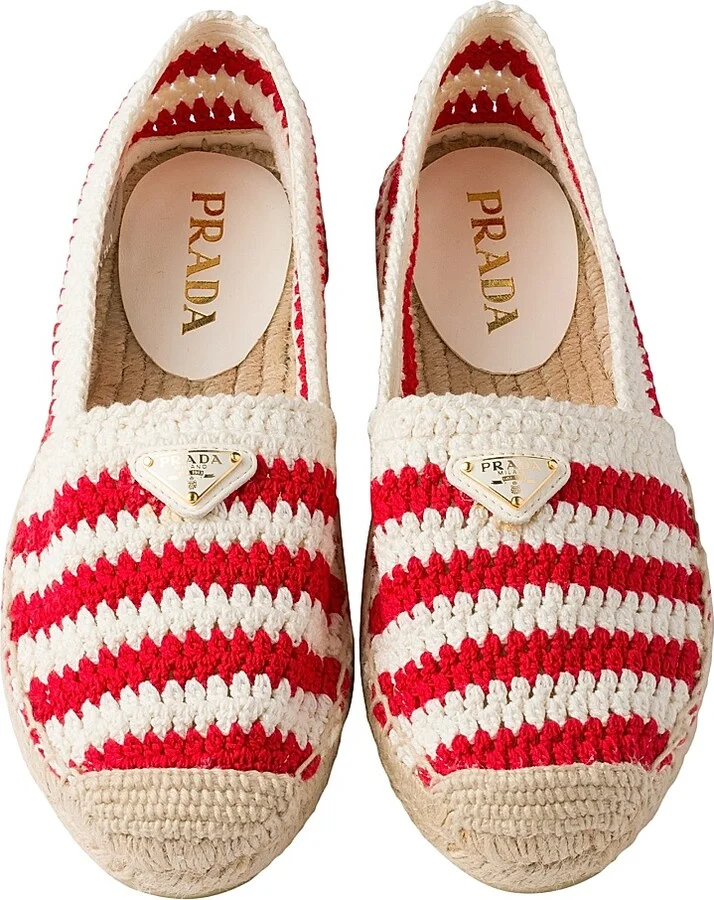 Women's Crochet Espadrilles - Red White - Size 5 - Image 2