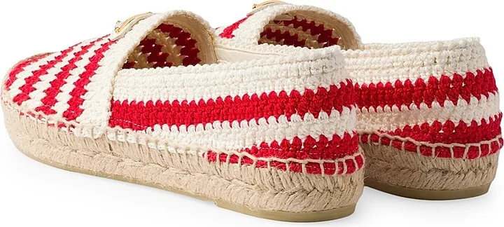 Women's Crochet Espadrilles - Red White - Size 5 - Image 3