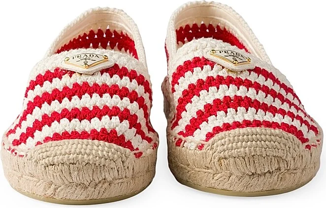 Women's Crochet Espadrilles - Red White - Size 5 - Image 4