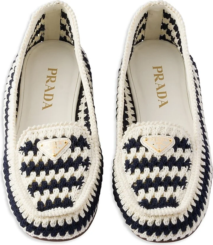 Women's Crochet Loafers - Blue White - Size 5 - Image 2