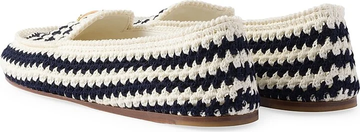 Women's Crochet Loafers - Blue White - Size 5 - Image 3