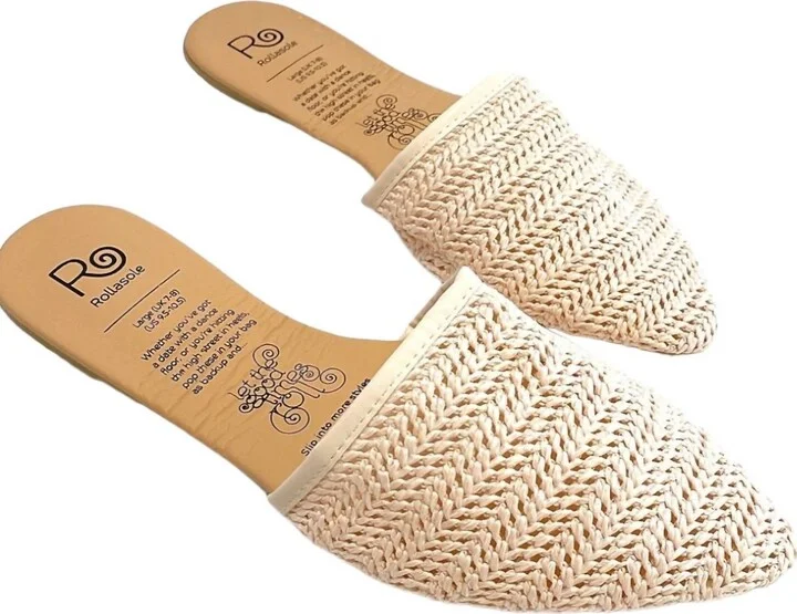Women's Crochet Mules In Beige