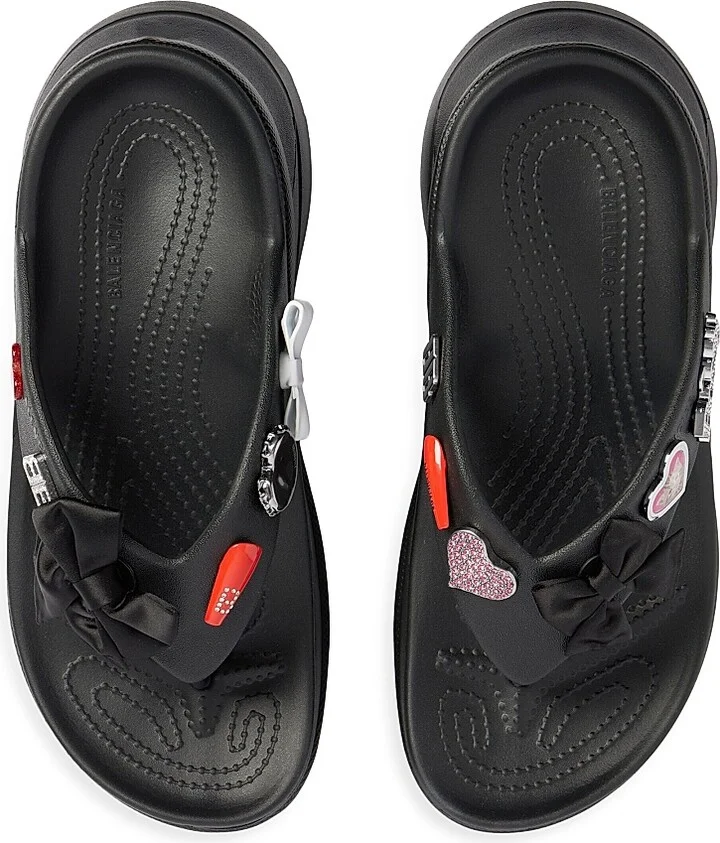 Women's Crocs Thong Jibbitz - Black - Size 8 - Image 5