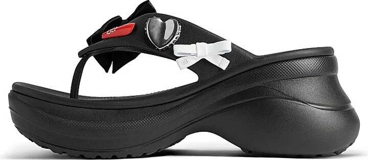 Women's Crocs Thong Jibbitz - Black - Size 8 - Image 7