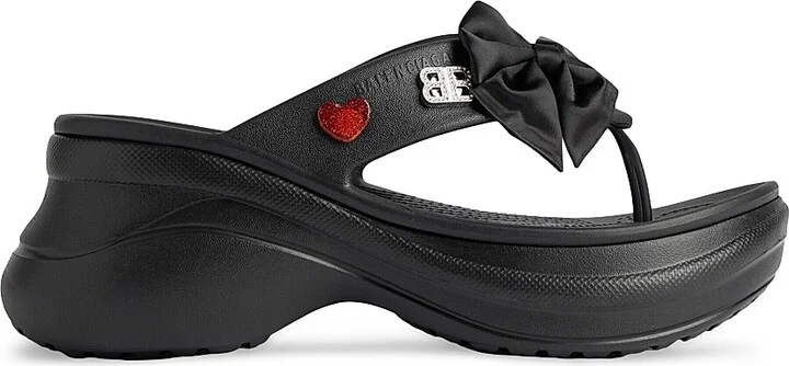 Women's Crocs Thong Jibbitz - Black - Size 8