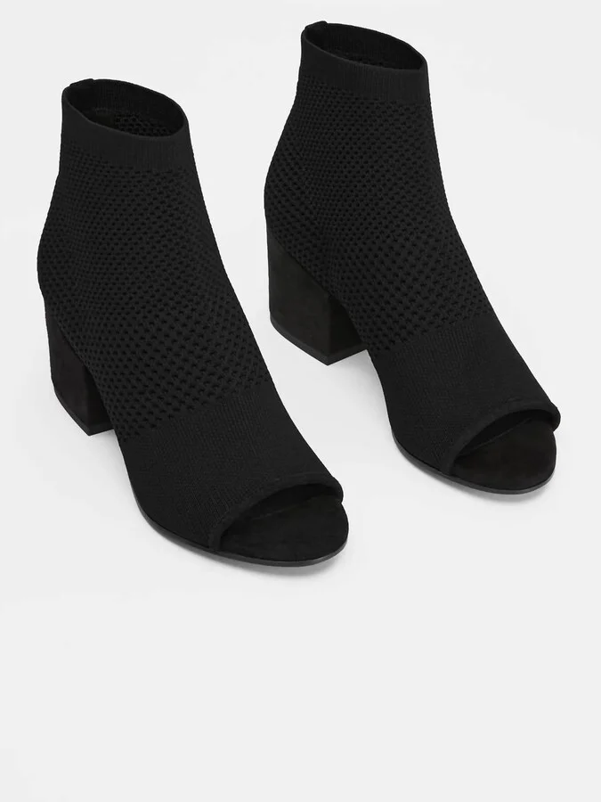 Women's Croft Stretch Open Toe Block Heels In Black Stretch