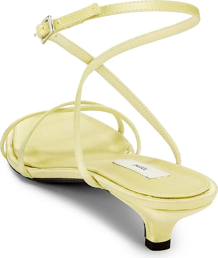 Women's Crossover 35MM Leather Sandals - Pale Yellow - Size 5 - Image 3