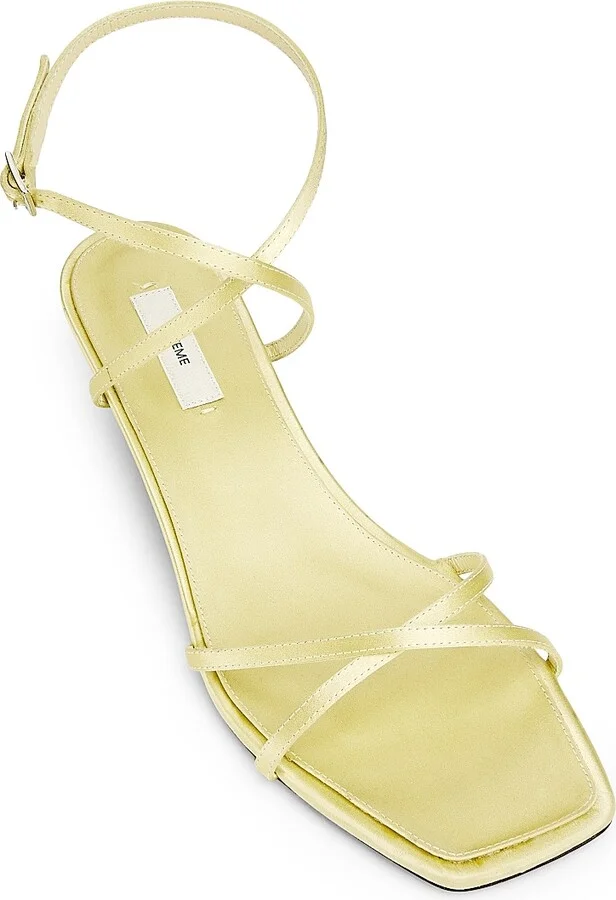 Women's Crossover 35MM Leather Sandals - Pale Yellow - Size 5 - Image 4