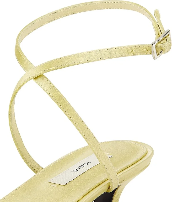 Women's Crossover 35MM Leather Sandals - Pale Yellow - Size 5 - Image 5