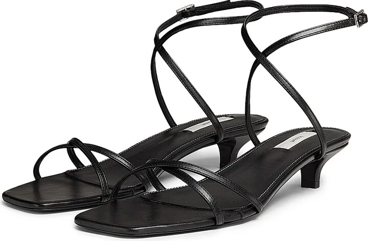 Women's Crossover 35MM Leather Sandals - Pale Yellow - Size 5 - Image 6