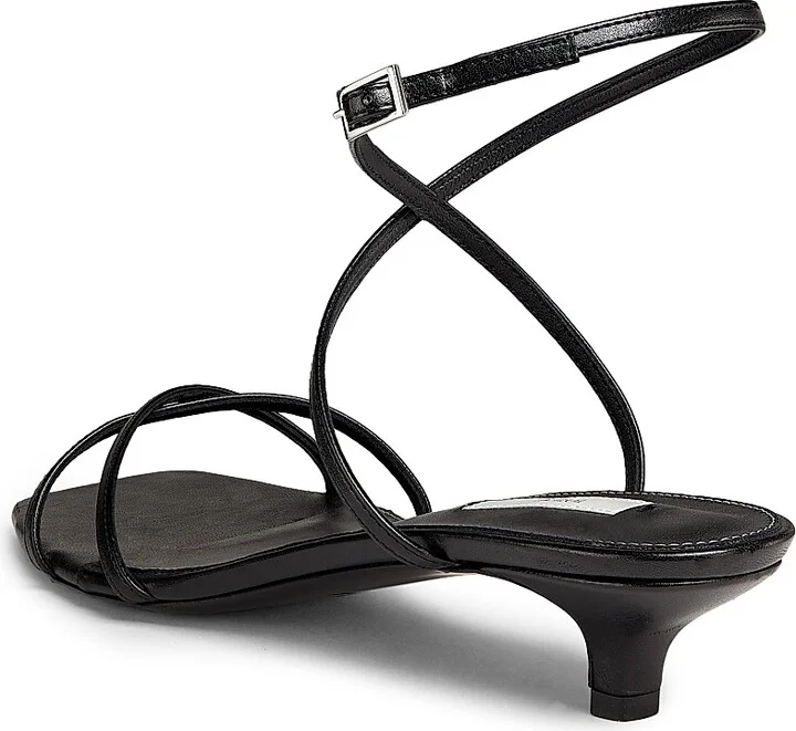 Women's Crossover 35MM Leather Sandals - Pale Yellow - Size 5 - Image 7