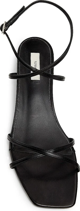 Women's Crossover 35MM Leather Sandals - Pale Yellow - Size 5 - Image 8