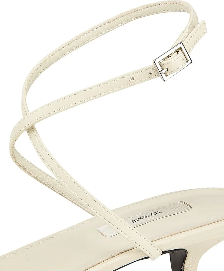 Women's Crossover 35MM Leather Sandals - Pale Yellow - Size 5 - Image 9
