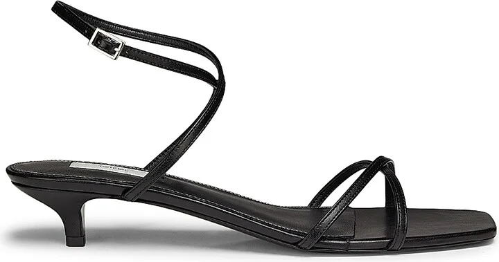Women's Crossover 35MM Leather Sandals - Pale Yellow - Size 5 - Image 11