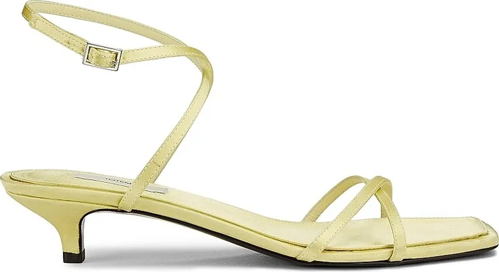 Women's Crossover 35MM Leather Sandals - Pale Yellow - Size 5