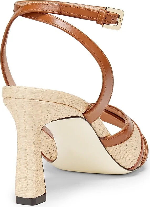 Women's Crossover 75MM Raffia & Leather Sandals - Desert Rodeo - Size 11 - Image 3