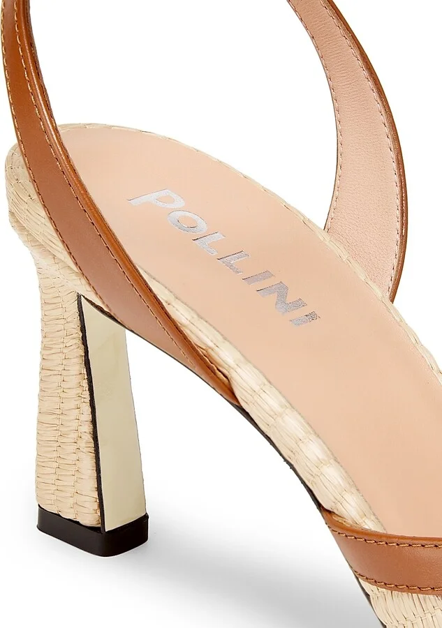 Women's Crossover 75MM Raffia & Leather Sandals - Desert Rodeo - Size 11 - Image 5