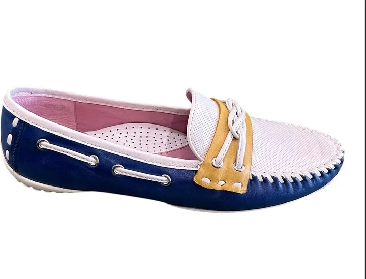 Women's Cruz Moccasins In Sapphire/citrus/white Combo