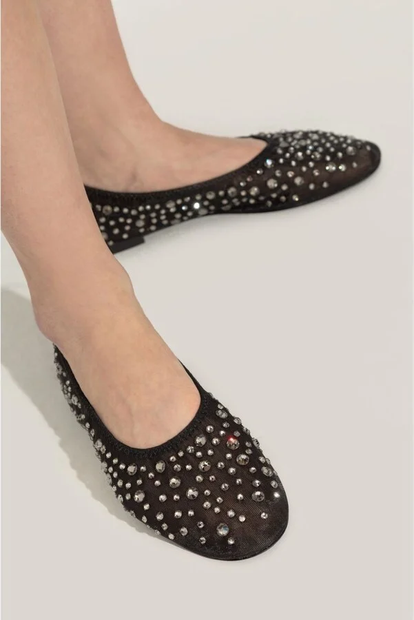 Women's Crystal Embellished Ballerina Shoes - Image 3