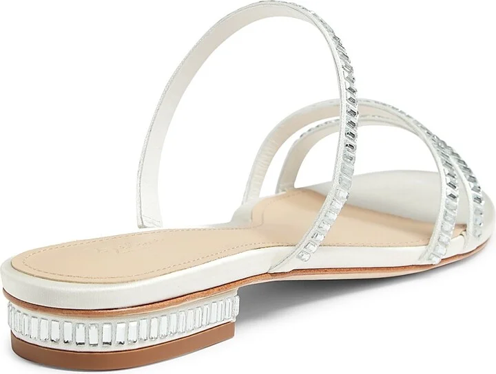 Women's Crystal-Embellished Sandals - White - Size 6 - Image 3