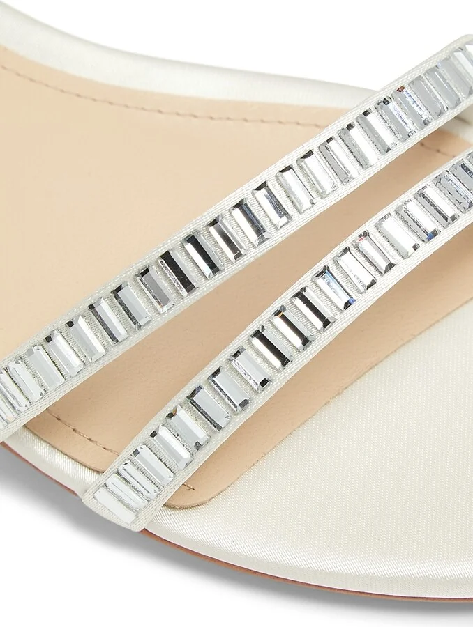 Women's Crystal-Embellished Sandals - White - Size 6 - Image 6