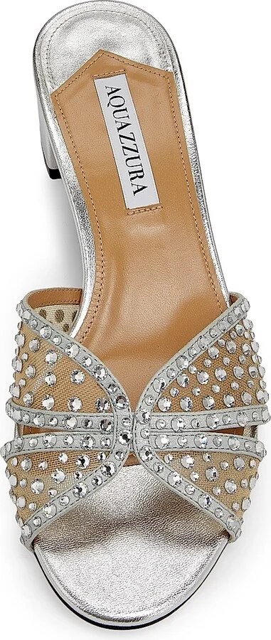 Women's Crystal Lover 35MM Mules - Silver - Size 5 - Image 4