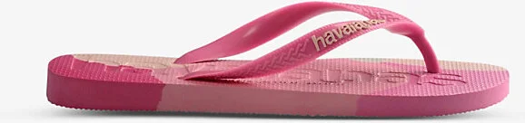 Womens Crystal Rose Top Logomania Rubber Flip-Flops 11/12
