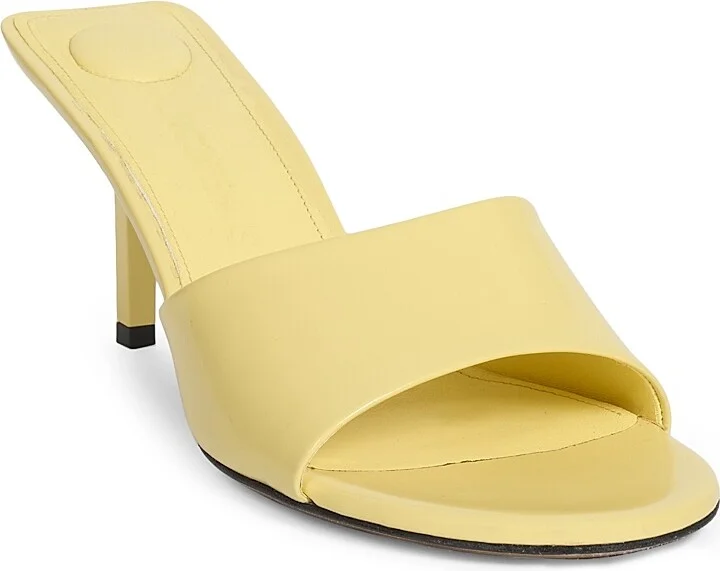 Women's Cubisto 70MM Leather Mules - Light Yellow - Size 7 - Image 2