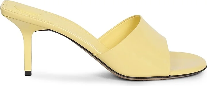 Women's Cubisto 70MM Leather Mules - Light Yellow - Size 7
