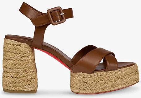 Womens Cuoio Calakala 85 Suede and Leather Heeled Espadrilles Eur 40 / 7 Uk Women