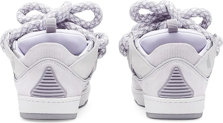 Women's Curb Sneakers In Leather With Snake Laces - White - Size 4 - Image 4