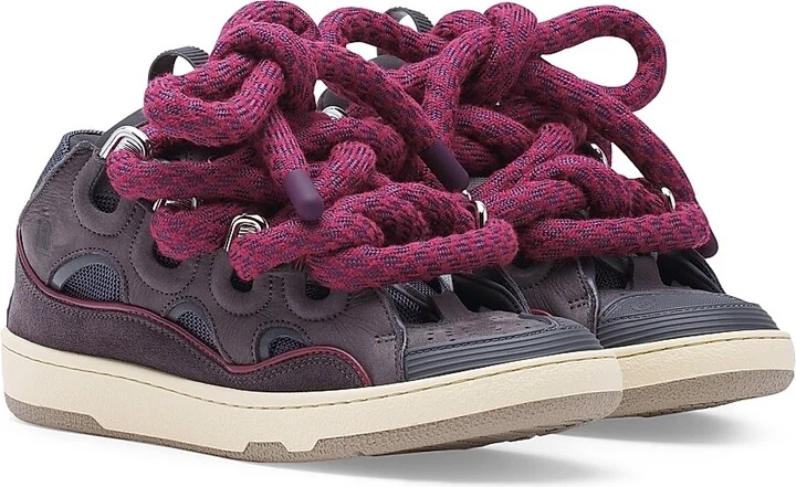 Women's Curb Sneakers In Leather With Snake Laces - White - Size 4 - Image 7