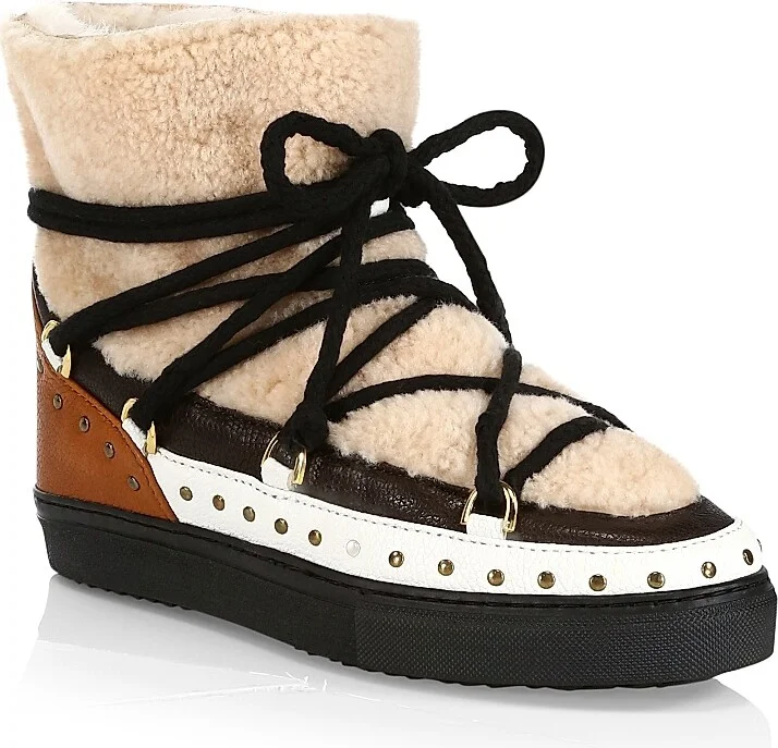 Women's Curly Rock Shearling Sneaker Boots - Cream - Size 5 - Image 2