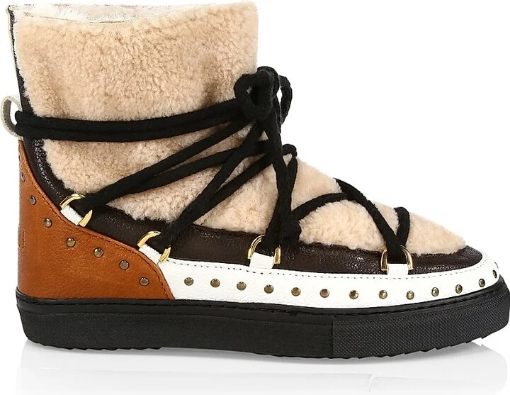Women's Curly Rock Shearling Sneaker Boots - Cream - Size 5