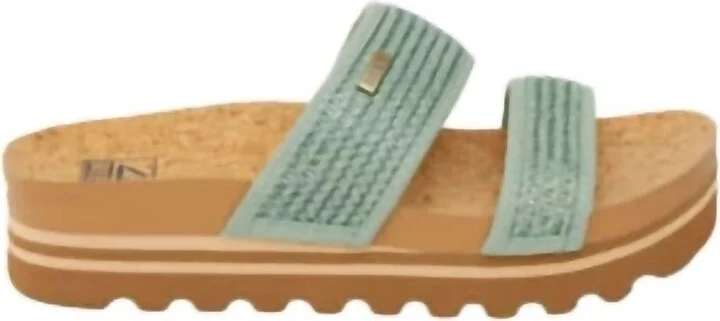Women's Cushion Vista Hi Flatform Sandals In Frosty Raffia
