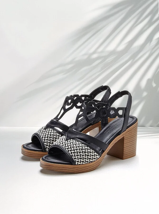 Women's Cutout Block Heel Sandals